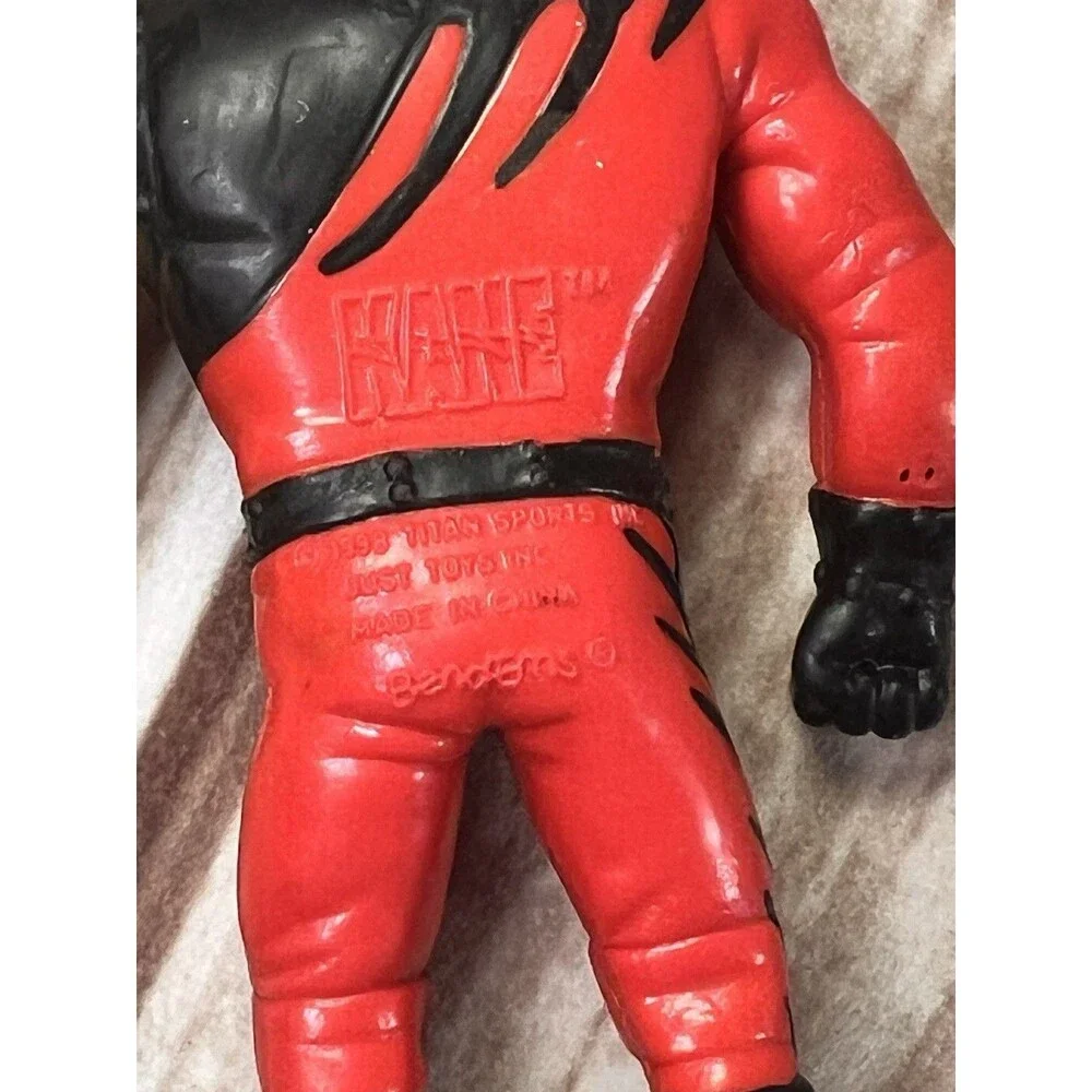 Vintage 1998 Kane WWF Bend-Ems Figure Just Toys Titan Sports Red Black